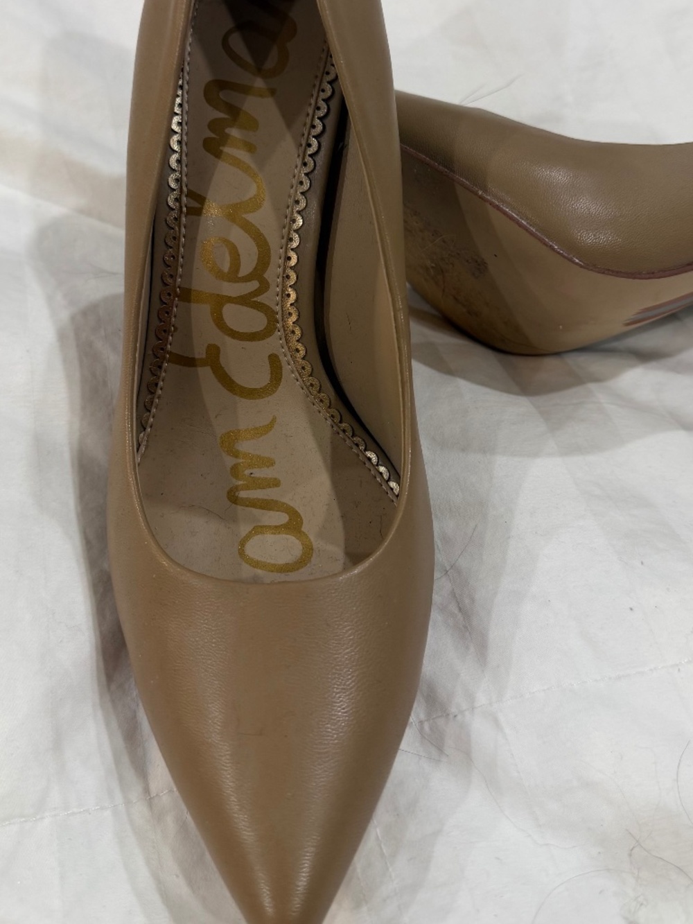 SAM EDELMAN CREAM HEELS